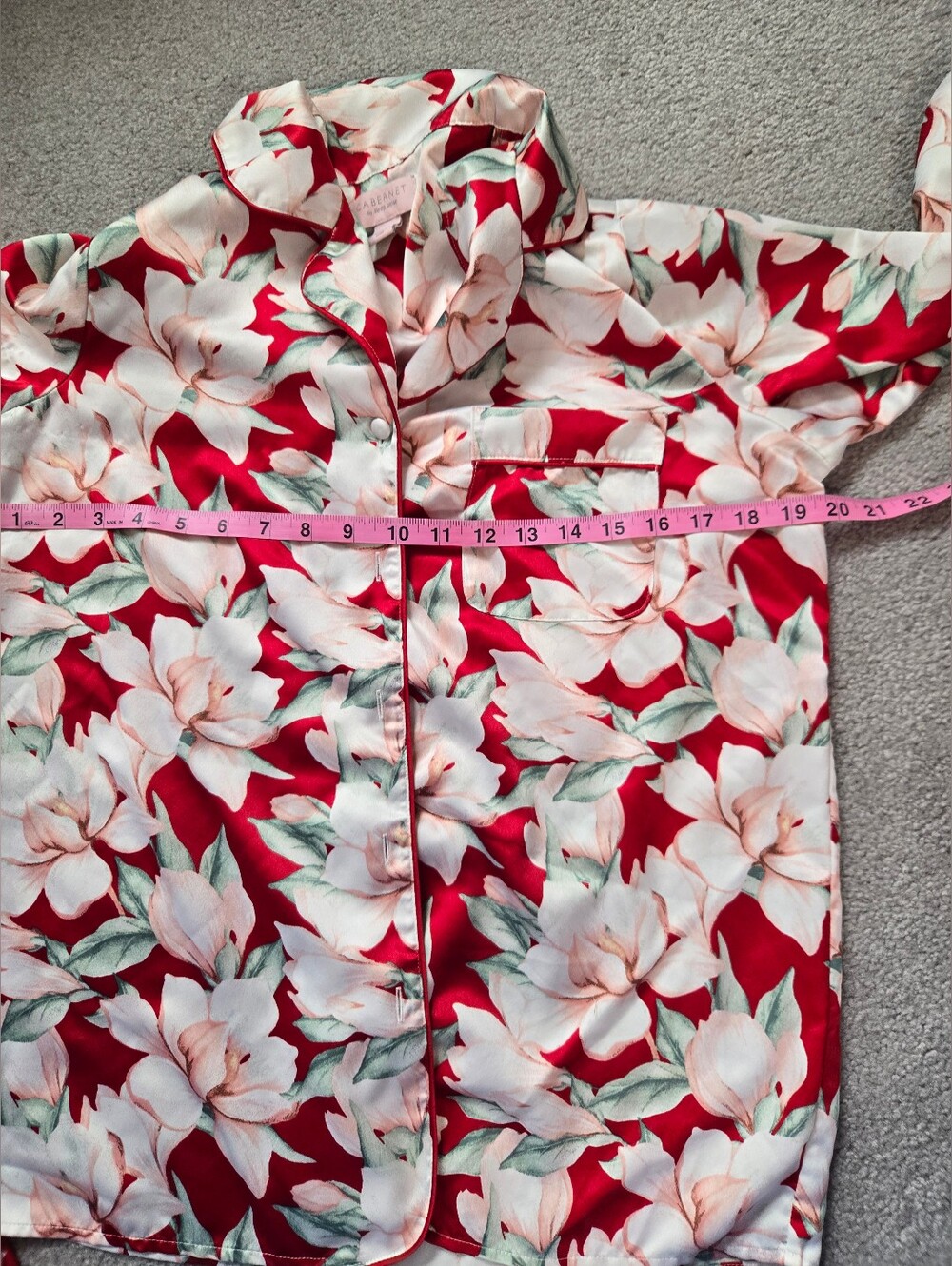 CABERNET by Sleep Sense Red Floral pajama set SZ SMALL - Picture 8 of 11
